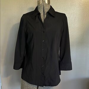 Classic Black Women's Button-Up Shirt